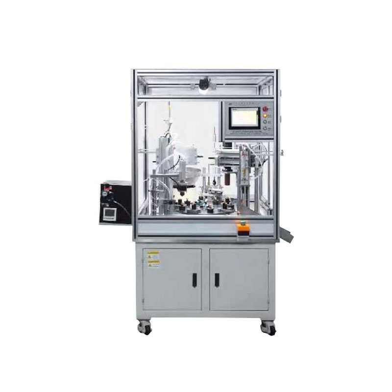 Glue dispensing and torque machine for metal parts assembly